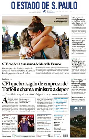 Prima pagina O Estado de S. Paulo di oggi - Quotidiano estero