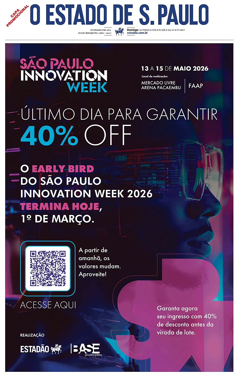 Prima pagina O Estado de S. Paulo di oggi - Edicola 1 Marzo 2026