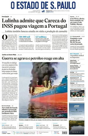 Prima pagina O Estado de S. Paulo di oggi - Quotidiano estero