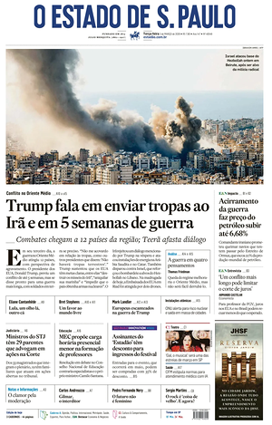 Prima pagina O Estado de S. Paulo di oggi - Quotidiano estero