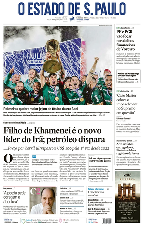 Prima pagina O Estado de S. Paulo di oggi - Quotidiano estero