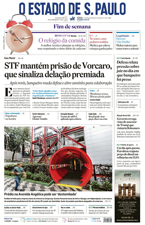 Prima pagina O Estado de S. Paulo di oggi - Quotidiano estero