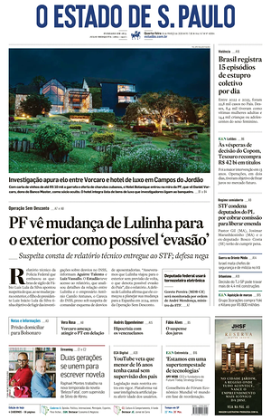 Prima pagina O Estado de S. Paulo di oggi - Quotidiano estero