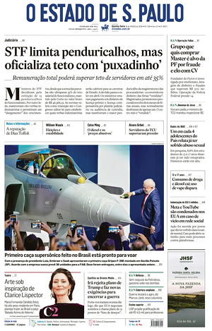 Prima pagina O Estado de S. Paulo di oggi - Quotidiano estero