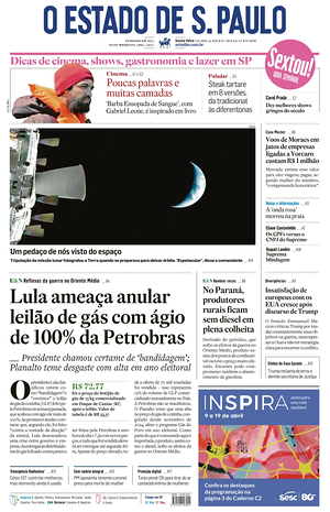 Prima pagina O Estado de S. Paulo di oggi - Quotidiano estero