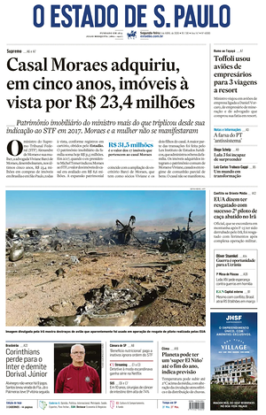 Prima pagina O Estado de S. Paulo di oggi - Quotidiano estero