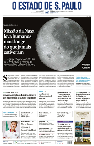 Prima pagina O Estado de S. Paulo di oggi - Quotidiano estero