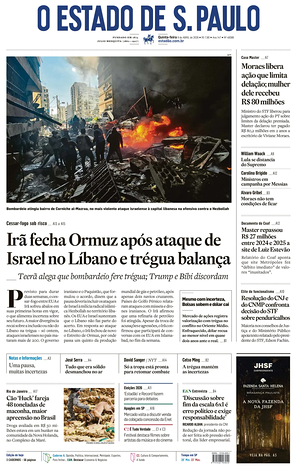 Prima pagina O Estado de S. Paulo di oggi - Quotidiano estero