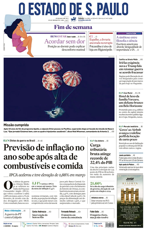 Prima pagina O Estado de S. Paulo di oggi - Quotidiano estero