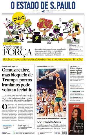 Prima pagina O Estado de S. Paulo di oggi - Quotidiano estero