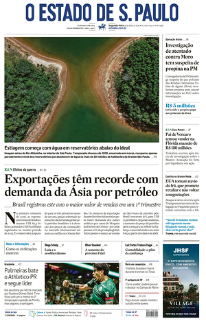 Prima pagina O Estado de S. Paulo di oggi - Quotidiano estero
