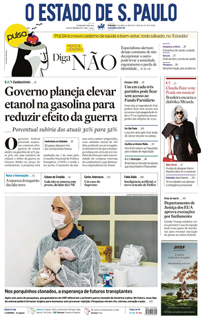 Prima pagina O Estado de S. Paulo di oggi - Quotidiano estero