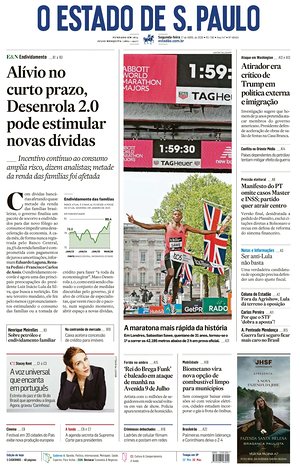 Prima pagina O Estado de S. Paulo di oggi - Quotidiano estero