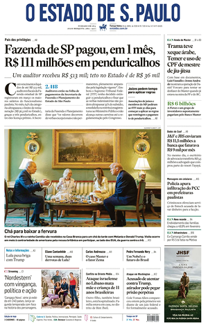 O Estado de S. Paulo prima pagina