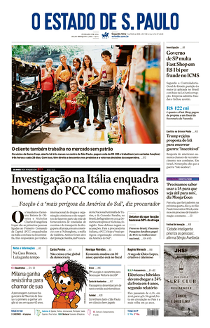 Prima pagina O Estado de S. Paulo di oggi - Quotidiano estero