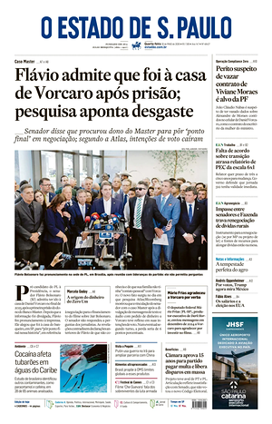 Prima pagina O Estado de S. Paulo di oggi - Quotidiano estero