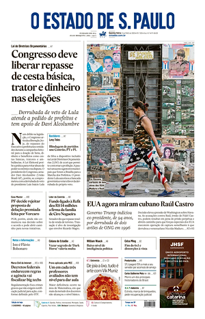 Prima pagina O Estado de S. Paulo di oggi - Quotidiano estero