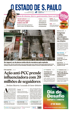 Prima pagina O Estado de S. Paulo di oggi - Quotidiano estero