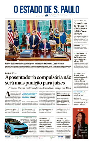 Prima pagina O Estado de S. Paulo di oggi - Quotidiano estero