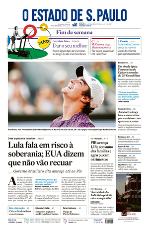Prima pagina O Estado de S. Paulo di oggi - Quotidiano estero