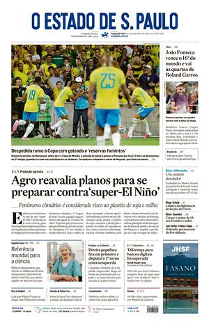 Prima pagina O Estado de S. Paulo di oggi - Quotidiano estero