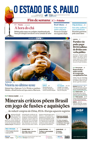 Prima pagina O Estado de S. Paulo di oggi - Quotidiano estero