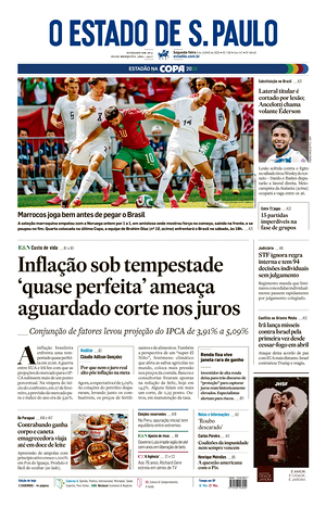 Prima pagina O Estado de S. Paulo di oggi - Quotidiano estero