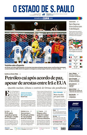 Prima pagina O Estado de S. Paulo di oggi - Quotidiano estero