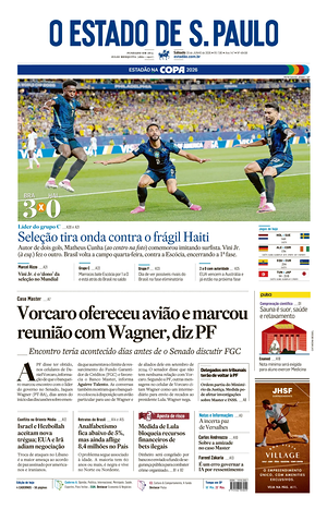Prima pagina O Estado de S. Paulo di oggi - Quotidiano estero