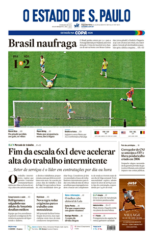 Prima pagina O Estado de S. Paulo di oggi - Quotidiano estero