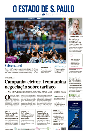 Prima pagina O Estado de S. Paulo di oggi - Quotidiano estero