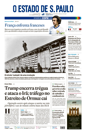 Prima pagina O Estado de S. Paulo di oggi - Quotidiano estero