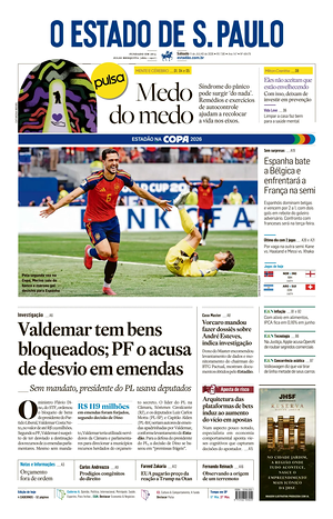 Prima pagina O Estado de S. Paulo di oggi - Quotidiano estero