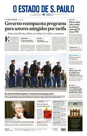 Prima pagina O Estado de S. Paulo di oggi - Quotidiano estero