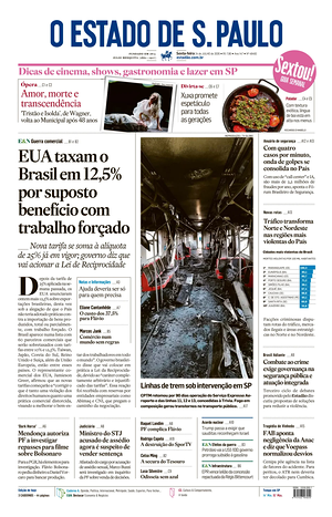 Prima pagina O Estado de S. Paulo di oggi - Quotidiano estero
