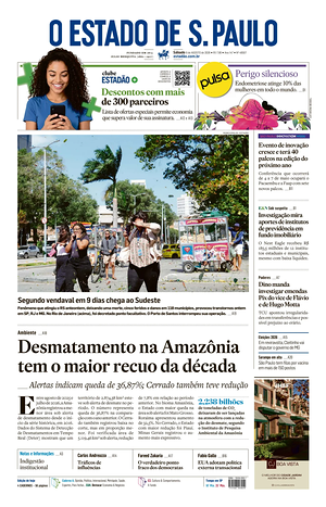 Prima pagina O Estado de S. Paulo di oggi - Quotidiano estero