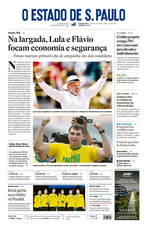 Prima pagina O Estado de S. Paulo di oggi - Quotidiano estero