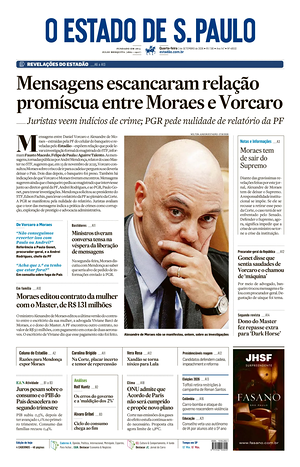Prima pagina O Estado de S. Paulo di oggi - Quotidiano estero