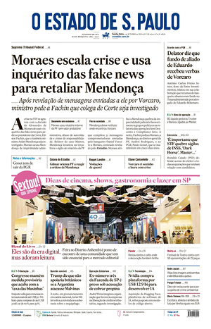 Prima pagina O Estado de S. Paulo di oggi - Quotidiano estero