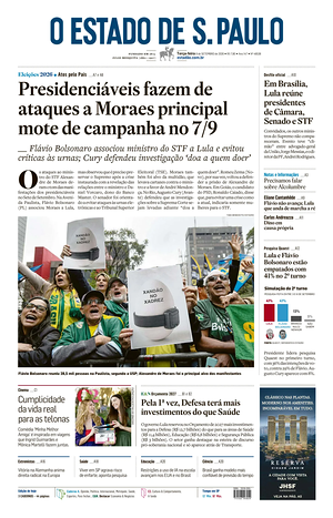 Prima pagina O Estado de S. Paulo di oggi - Quotidiano estero