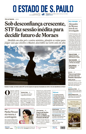 Prima pagina O Estado de S. Paulo di oggi - Quotidiano estero