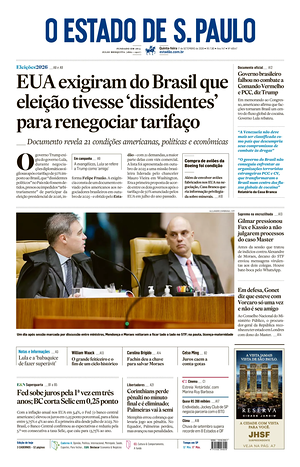 Prima pagina O Estado de S. Paulo di oggi - Quotidiano estero