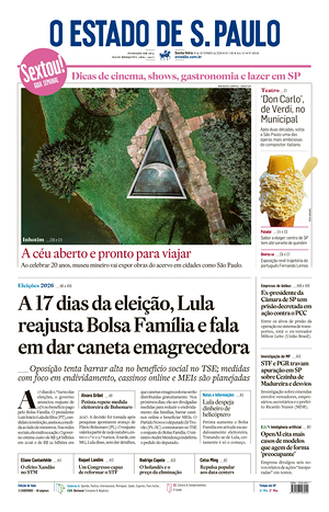 Prima pagina O Estado de S. Paulo di oggi - Quotidiano estero