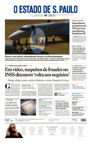 Prima pagina O Estado de S. Paulo di oggi - Quotidiano estero