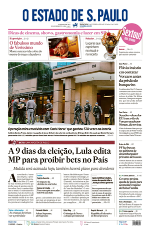 Prima pagina O Estado de S. Paulo di oggi - Quotidiano estero