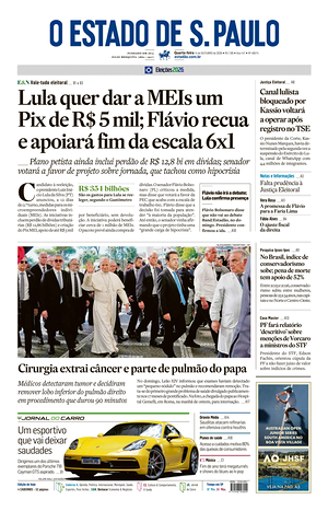 Prima pagina O Estado de S. Paulo di oggi - Quotidiano estero