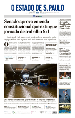 Prima pagina O Estado de S. Paulo di oggi - Quotidiano estero