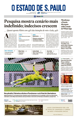 Prima pagina O Estado de S. Paulo di oggi - Quotidiano estero