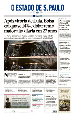 Prima pagina O Estado de S. Paulo di oggi - Quotidiano estero