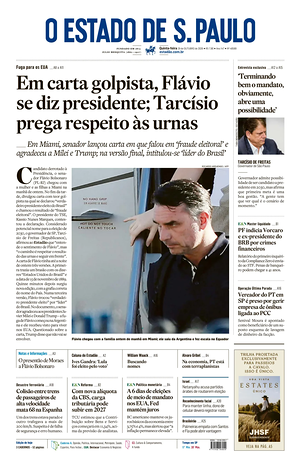 Prima pagina O Estado de S. Paulo di oggi - Quotidiano estero